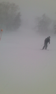 吹雪のスキー